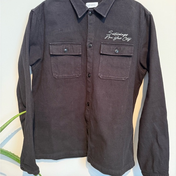 Saturday NY Black Long Sleeve OverShirt - Picture 4 of 8